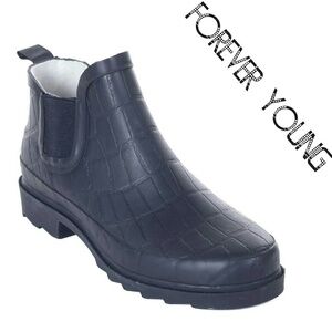 Women's Rainboots, Rubber Ankle Rain Boots, RB-6103, Croco